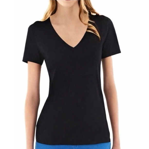 Arizona Jean Company Tops - Arizona Jean Co Juniors Young Women's V-Neck Tee Short-Sleeve T-Shirt Black XL